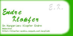 endre klopfer business card